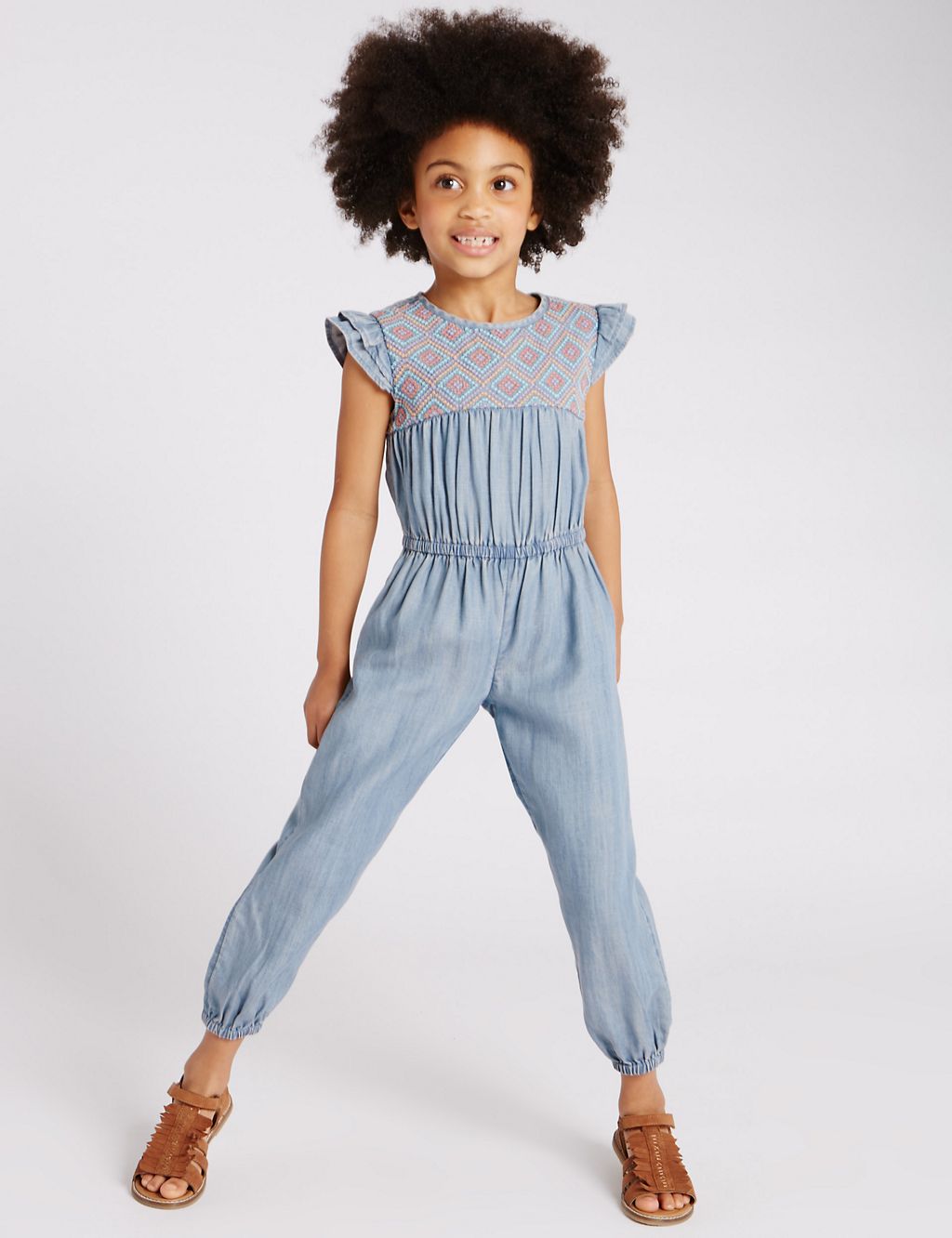 Tencel® Embroidered Jumpsuit (1-7 Years) 3 of 3