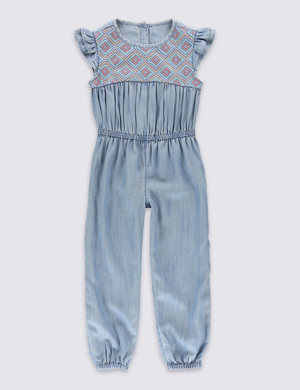 Tencel® Embroidered Jumpsuit (1-7 Years) 1 of 3