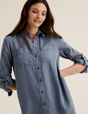 tencel denim shirt dress