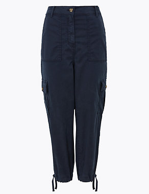 Tencel™ Rich Cargo Cropped Trousers Image 2 of 5