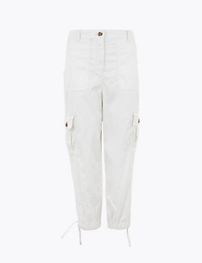Tencel™ Rich Cargo Cropped Trousers Image 2 of 6