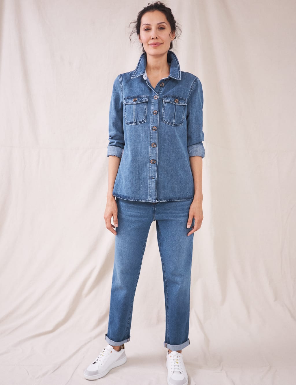 M&s ladies denim sales shirt