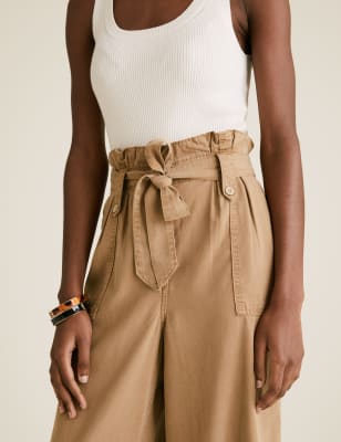 Paper bag 2024 wide leg trousers