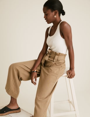 Socialite paperbag waist sales tie trousers