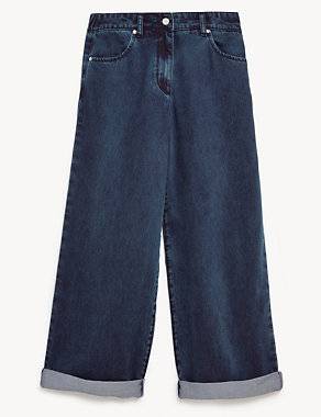 Tencel™ Wide Leg Cropped Jeans Image 2 of 6