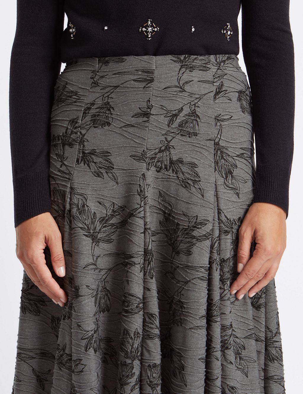 Textured A-Line Midi Skirt 5 of 5