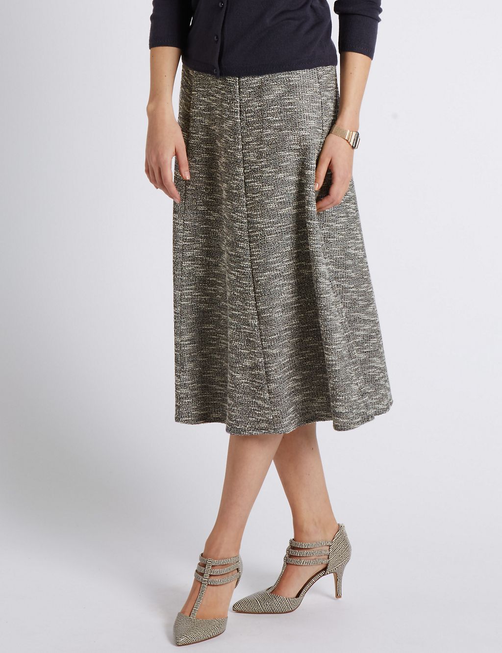 Textured A-Line Midi Skirt 3 of 3