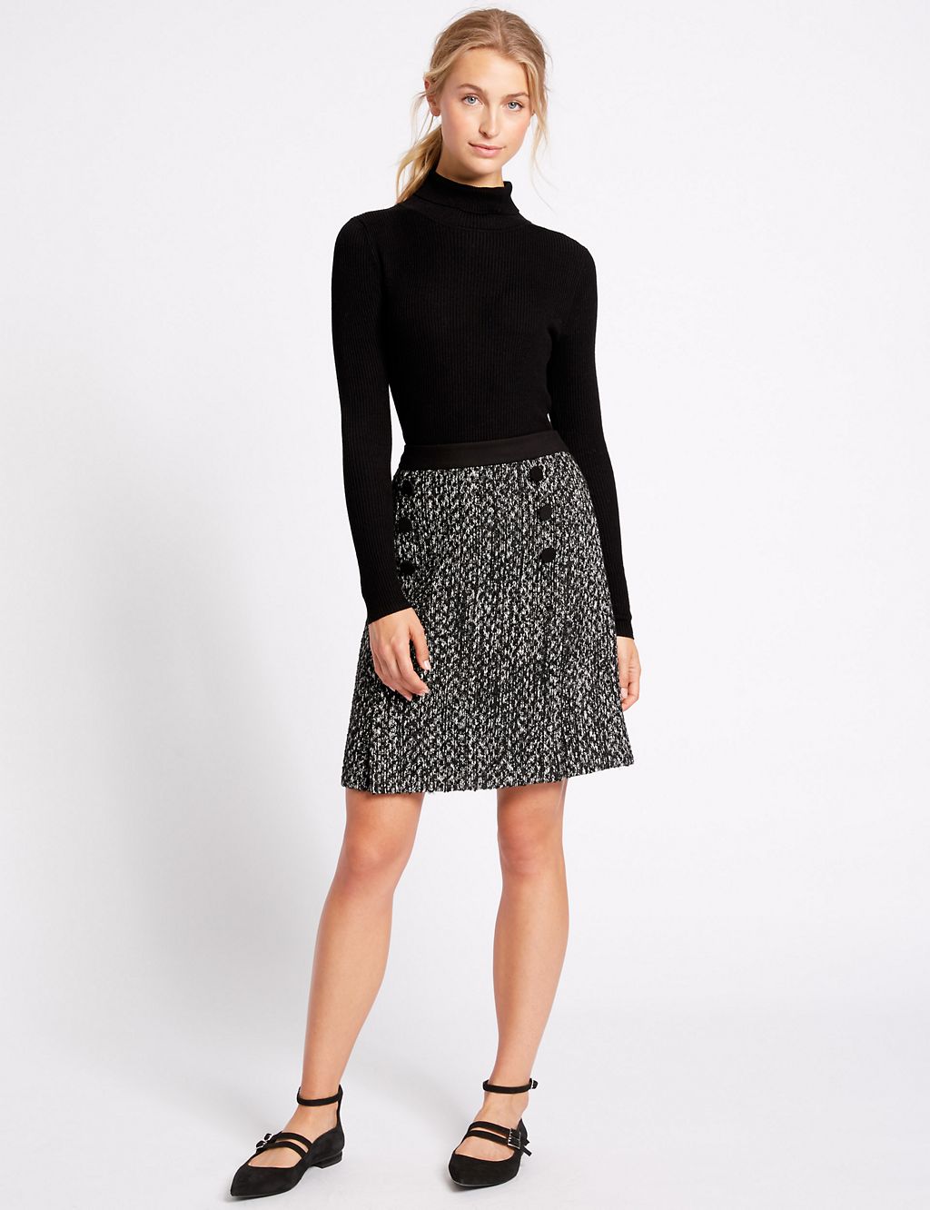 Textured A-Line Mini Skirt 3 of 6