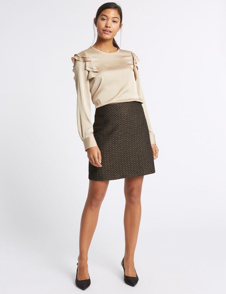 Textured A-Line Mini Skirt 1 of 5