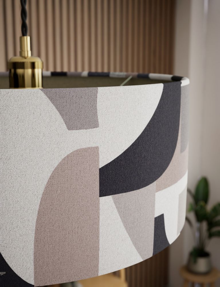 Textured Abstract Placement Drum Lamp Shade 5 of 8
