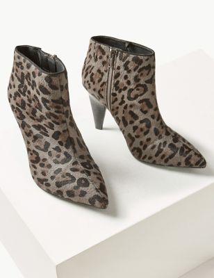 grey leopard print booties