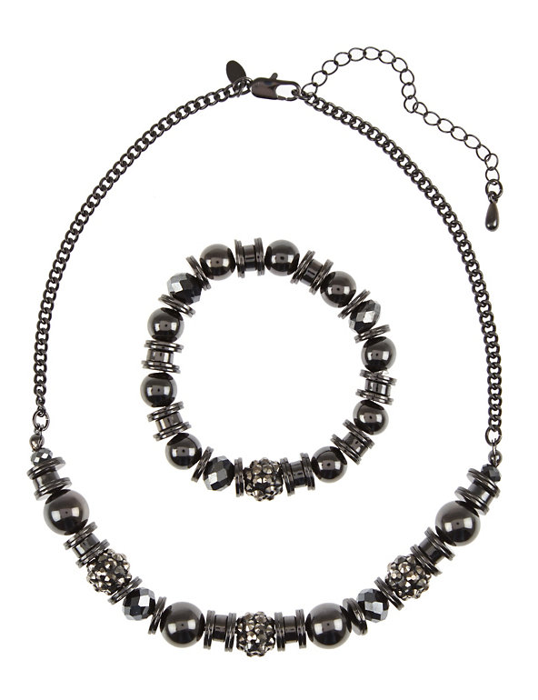 Textured Ball Necklace & Bracelet Set Image 1 of 1
