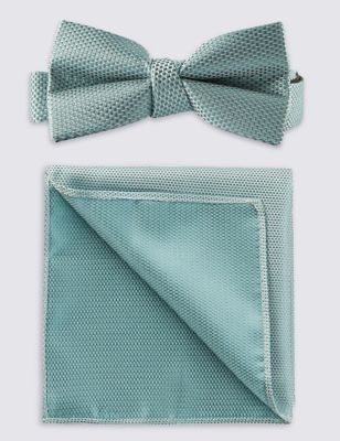 Textured Bow Tie & Pocket Square Image 2 of 5