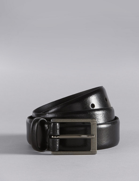 Textured Buckle Formal Leather Belt Image 1 of 1