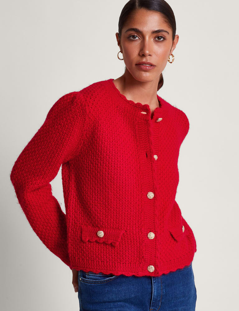 M&s red shop cardigan