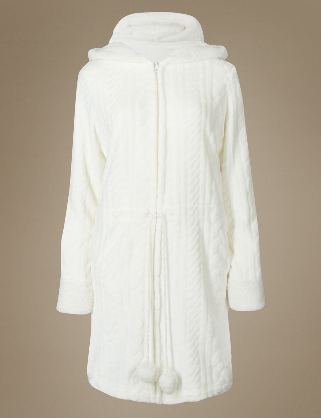 Textured Cable Carved Dressing Gown 1 of 8