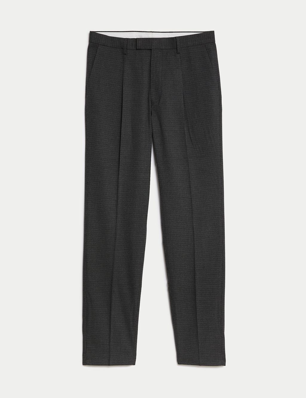 Textured Checked Stretch Trousers | M&S Collection | M&S