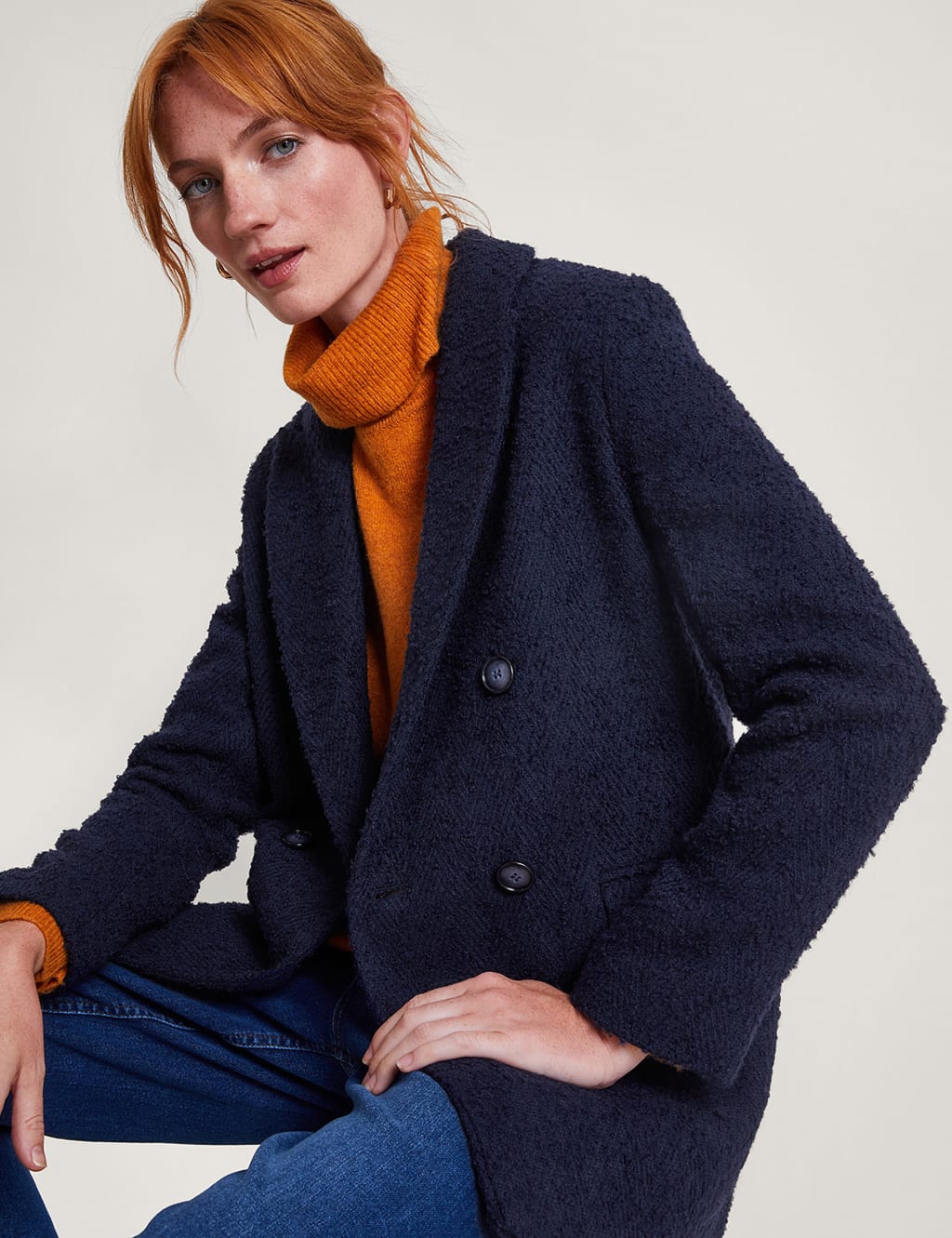 Bp textured sale double breasted coat