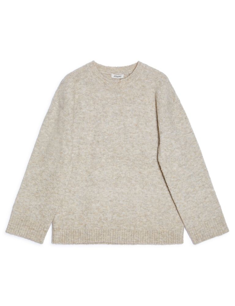 Textured Crew Neck Jumper with Wool | Albaray | M&S