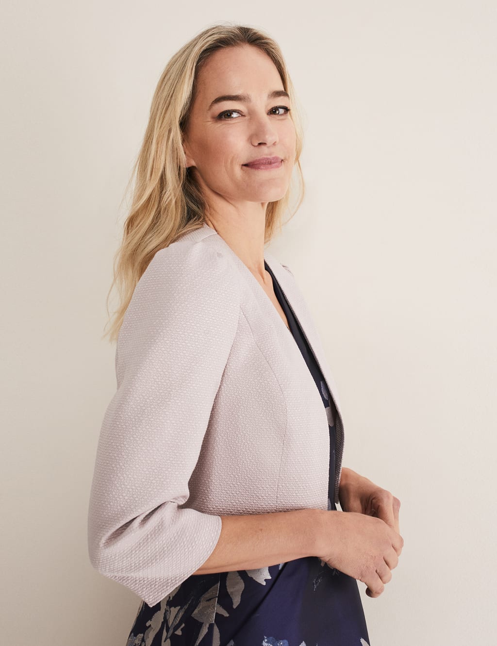 Textured Cropped Jacket Phase Eight M S