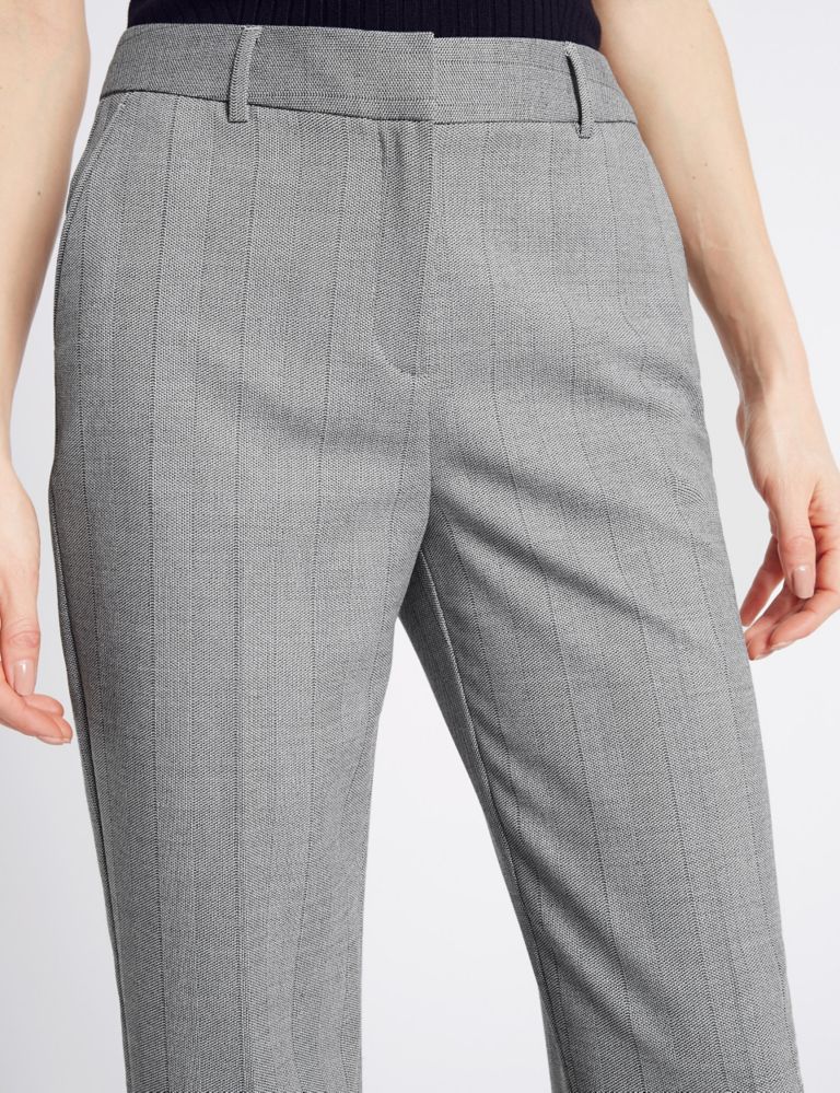 Textured Cropped Straight Leg Trousers 5 of 6