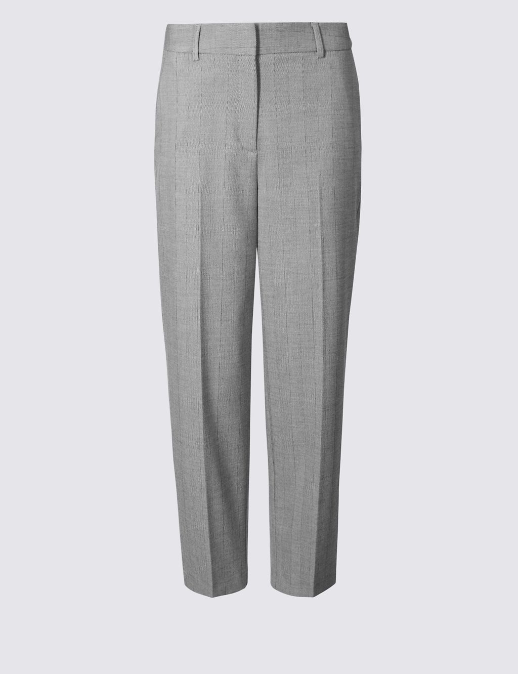 Textured Cropped Straight Leg Trousers 1 of 6