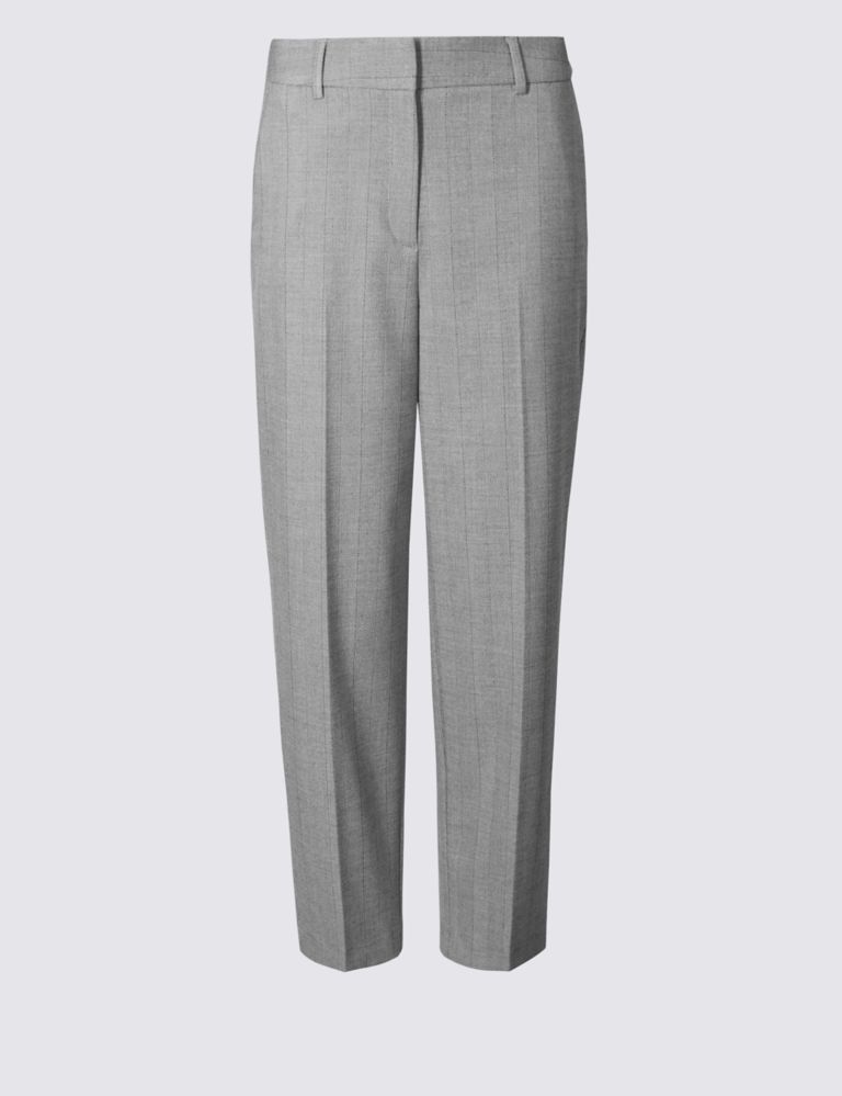 Textured Cropped Straight Leg Trousers 2 of 6