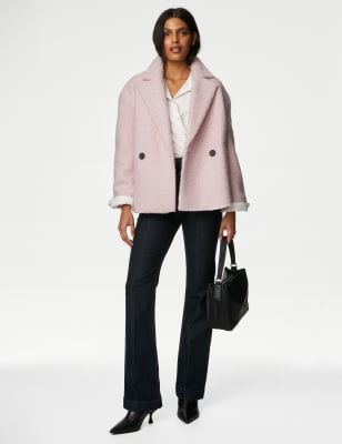 Pink wool outlet peacoat