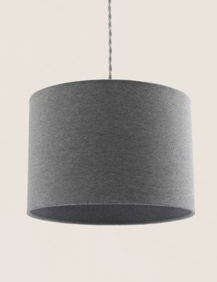 Textured Drum Lamp Shade M S, Grey Fabric Lamp Shades The Range