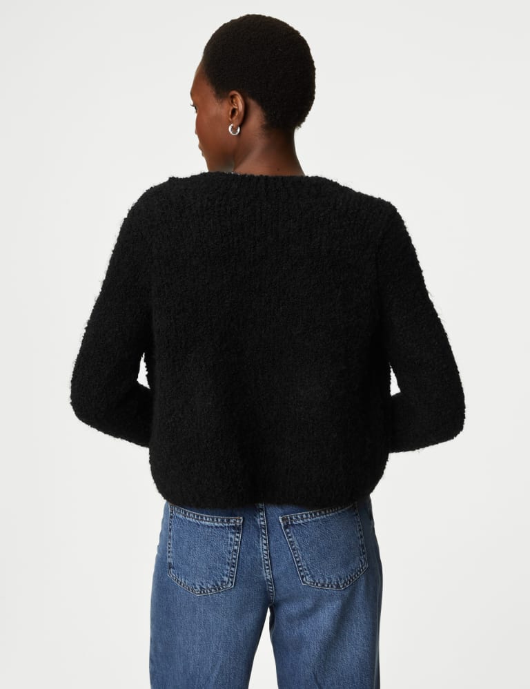 Textured Edge to Edge Knitted Jacket