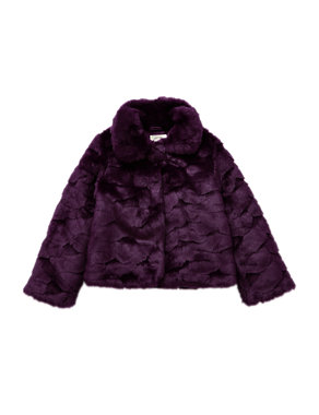 Textured Faux Fur Coat (5-14 Years) Image 2 of 4
