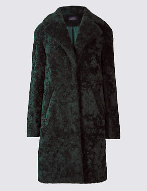 Textured Faux Fur Coat Image 2 of 5