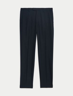 Textured Flat Front Stretch Trousers Image 2 of 6