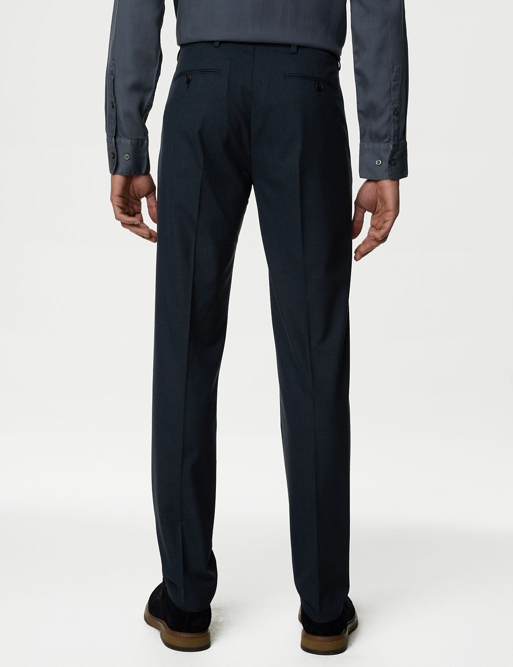 Textured Flat Front Stretch Trousers 5 of 6