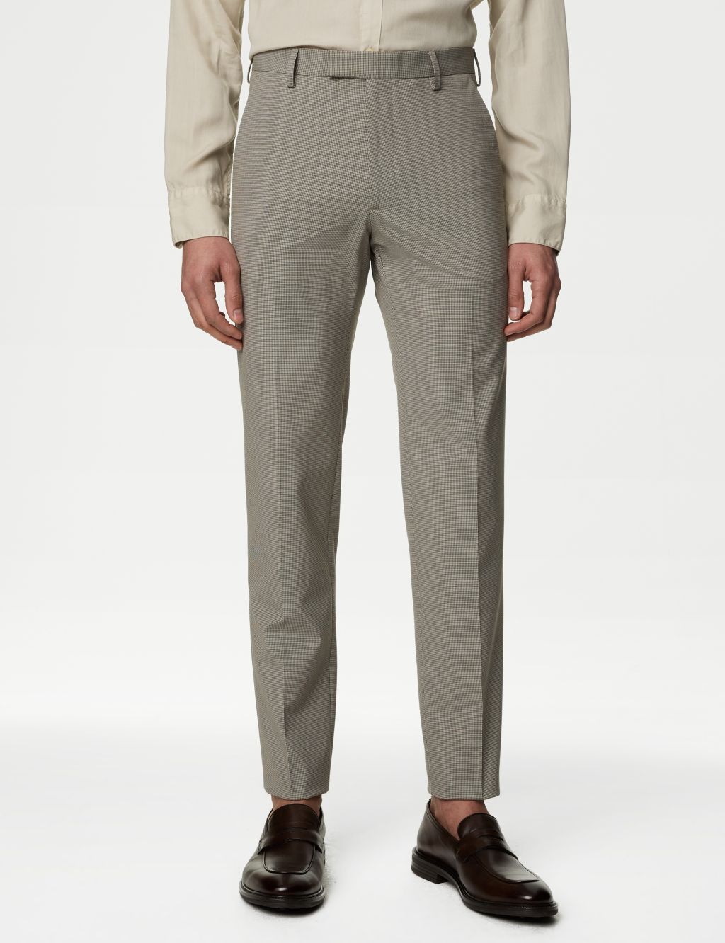 Textured Flat Front Stretch Trousers 3 of 7