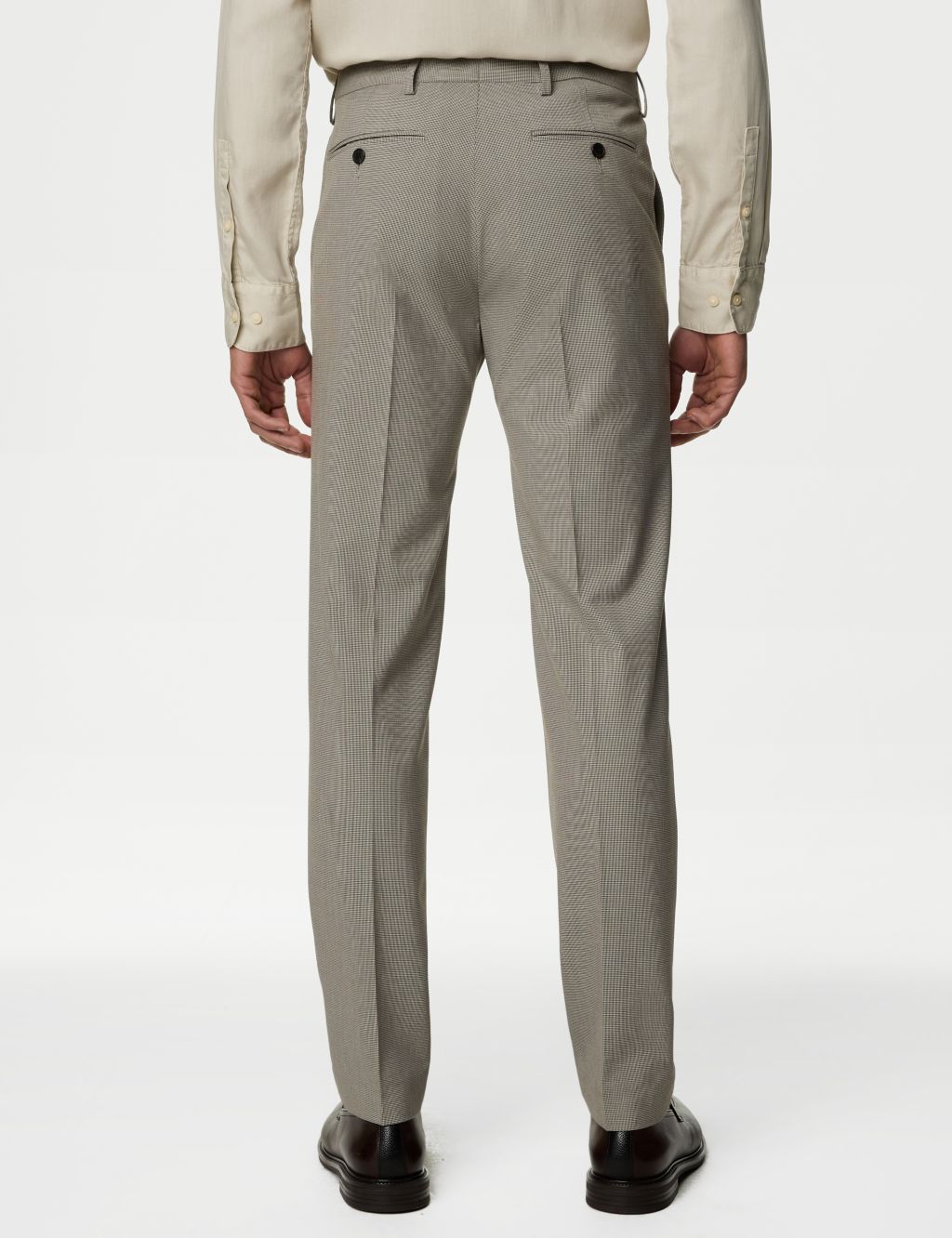 Textured Flat Front Stretch Trousers 7 of 7