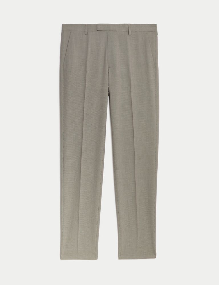 Textured Flat Front Stretch Trousers 2 of 7