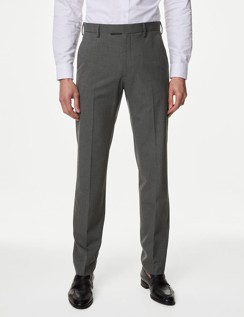 Textured Flat Front Stretch Trousers 3 of 6