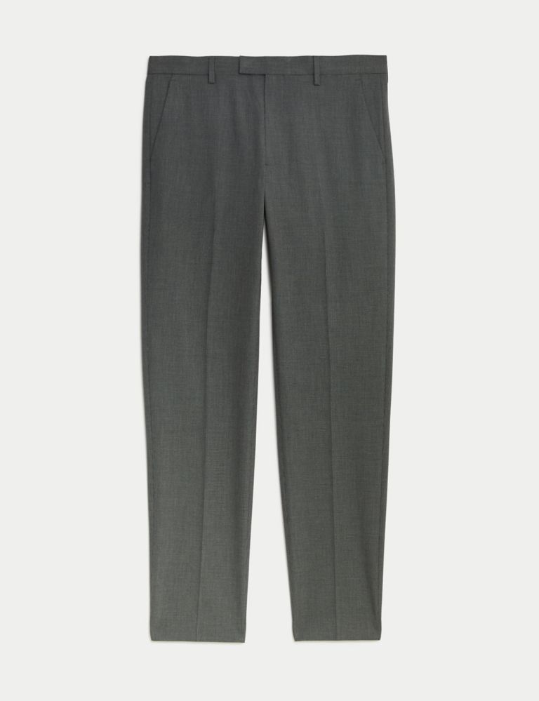 Textured Flat Front Stretch Trousers 2 of 6