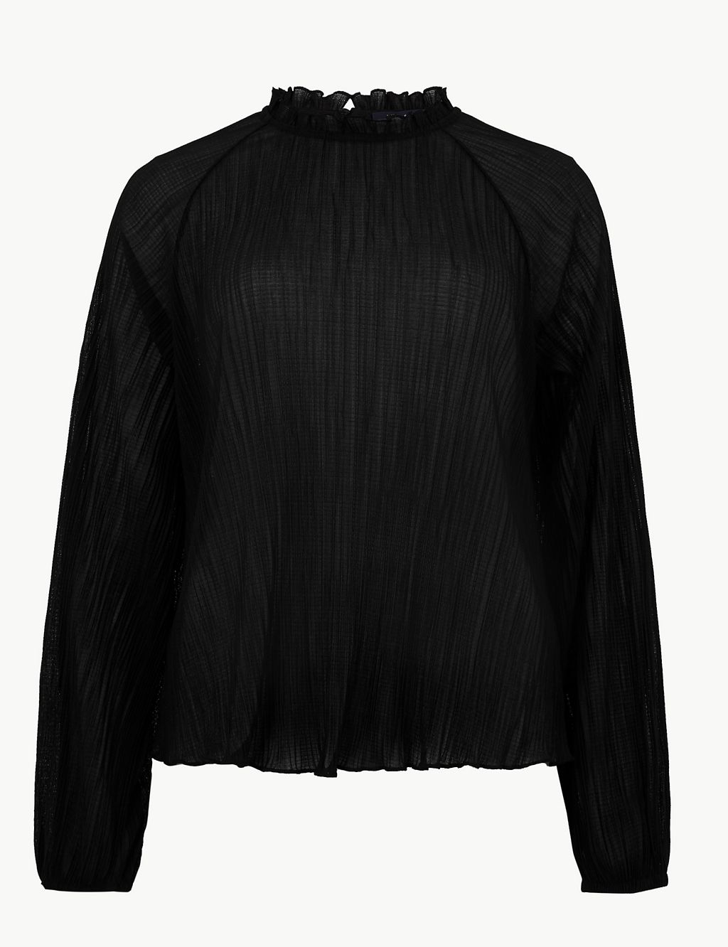 Textured Funnel Neck Long Sleeve Top 1 of 4