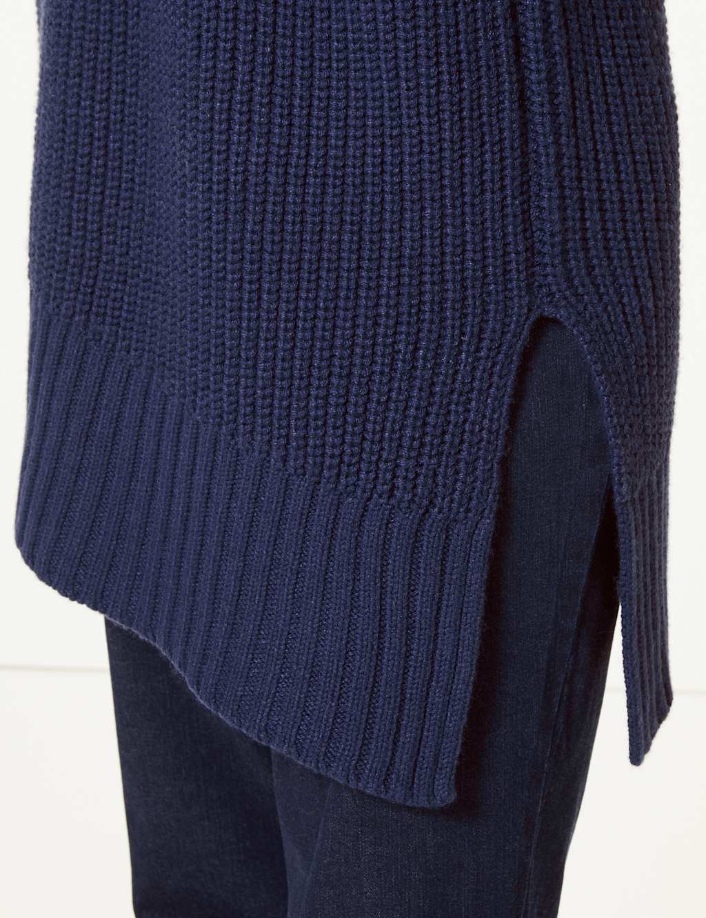 Textured Funnel Neck Longline Jumper Twiggy for M&S Collection M&S