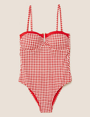 Textured Gingham Multiway Swimsuit Image 2 of 7