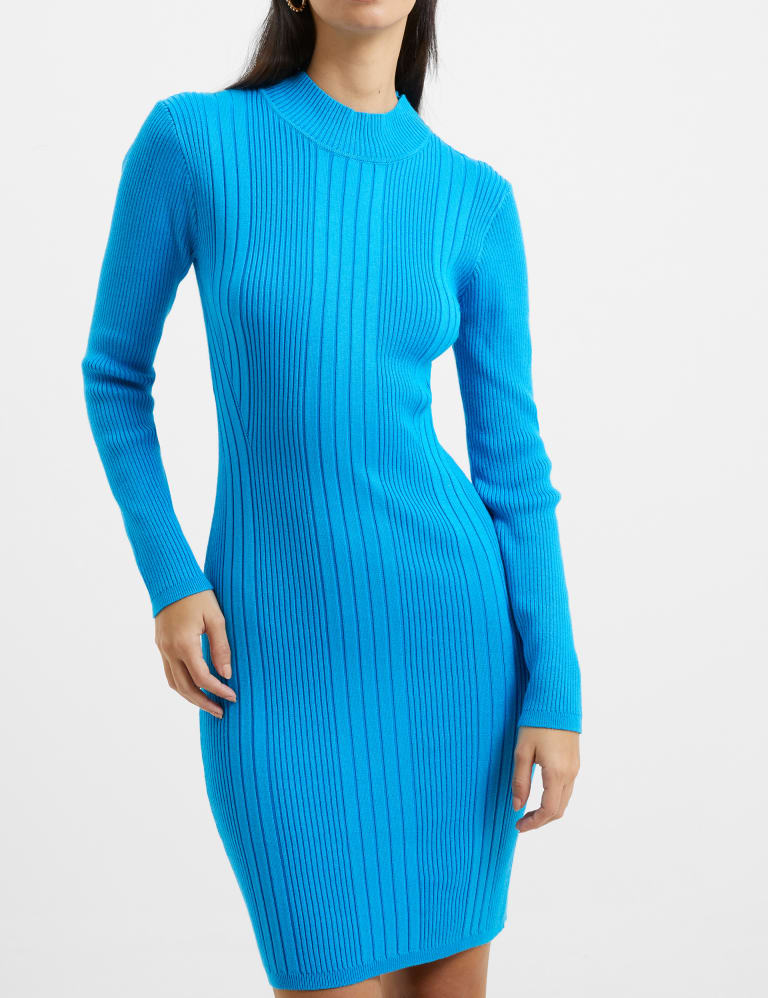 Textured High Neck Mini Bodycon Dress French Connection M S