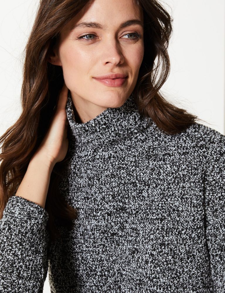 Textured High Neck Relaxed Fit Jumper 3 of 4