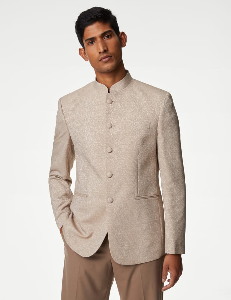 Textured Jacquard Nehru Jacket 1 of 7