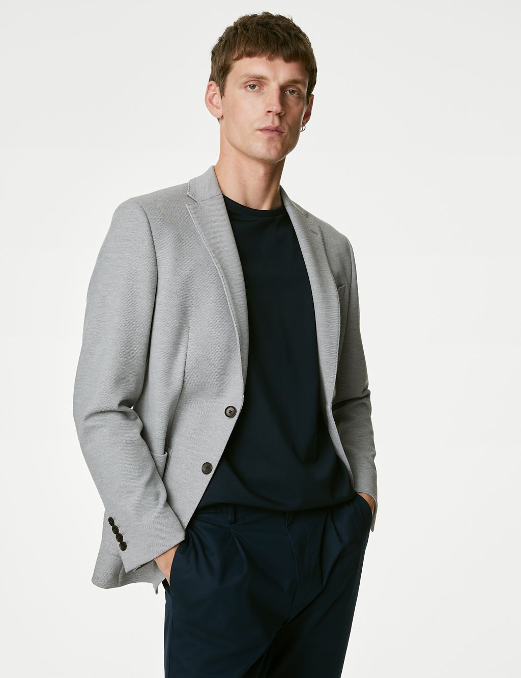 Textured Jersey Jacket with Stretch | M&S Collection | M&S