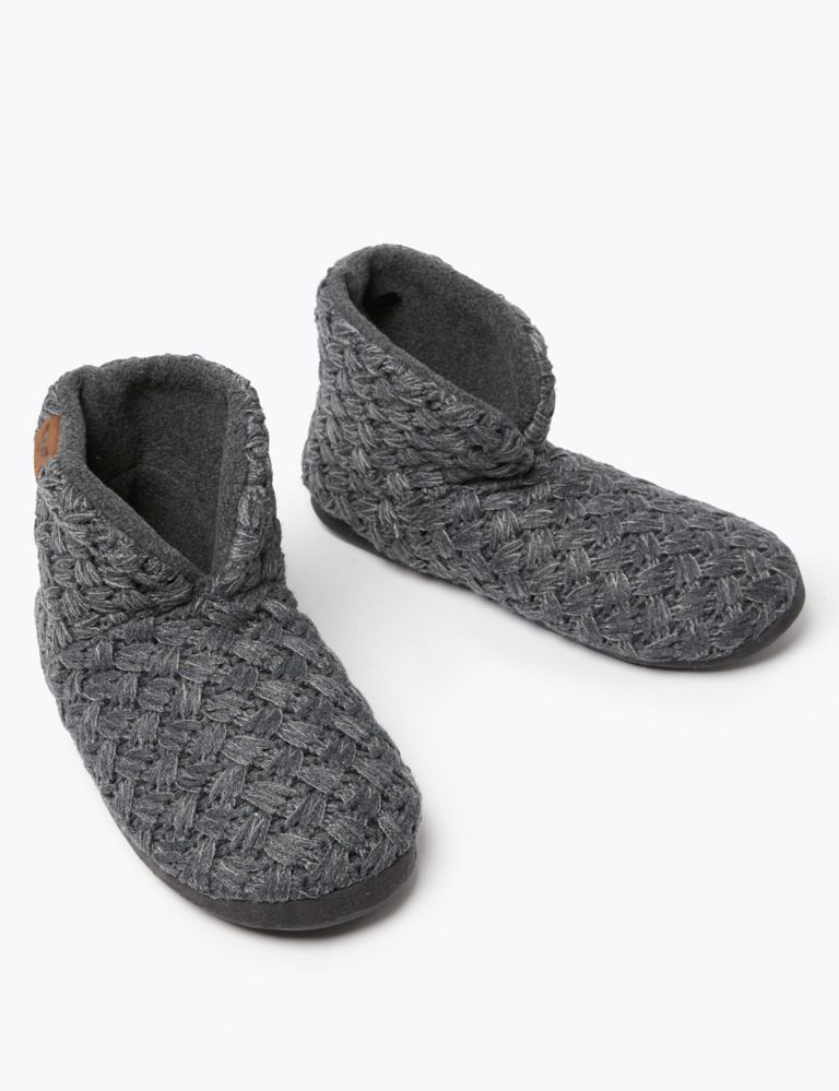 Textured Knit Slipper Boots 3 of 5