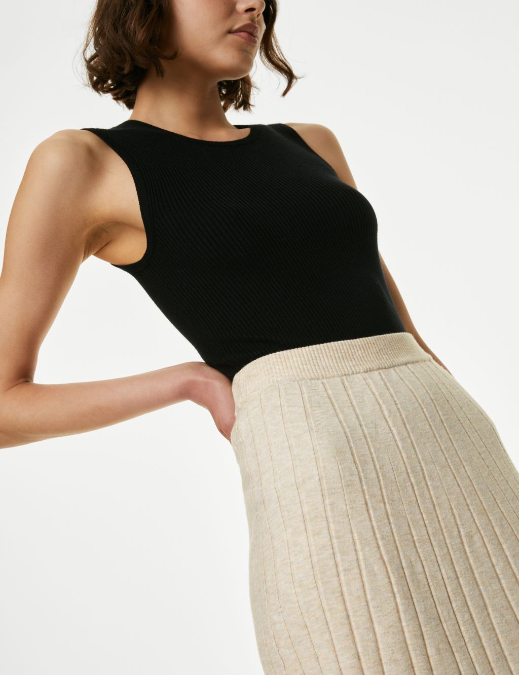 Textured Knitted Midi Skirt 2 of 7