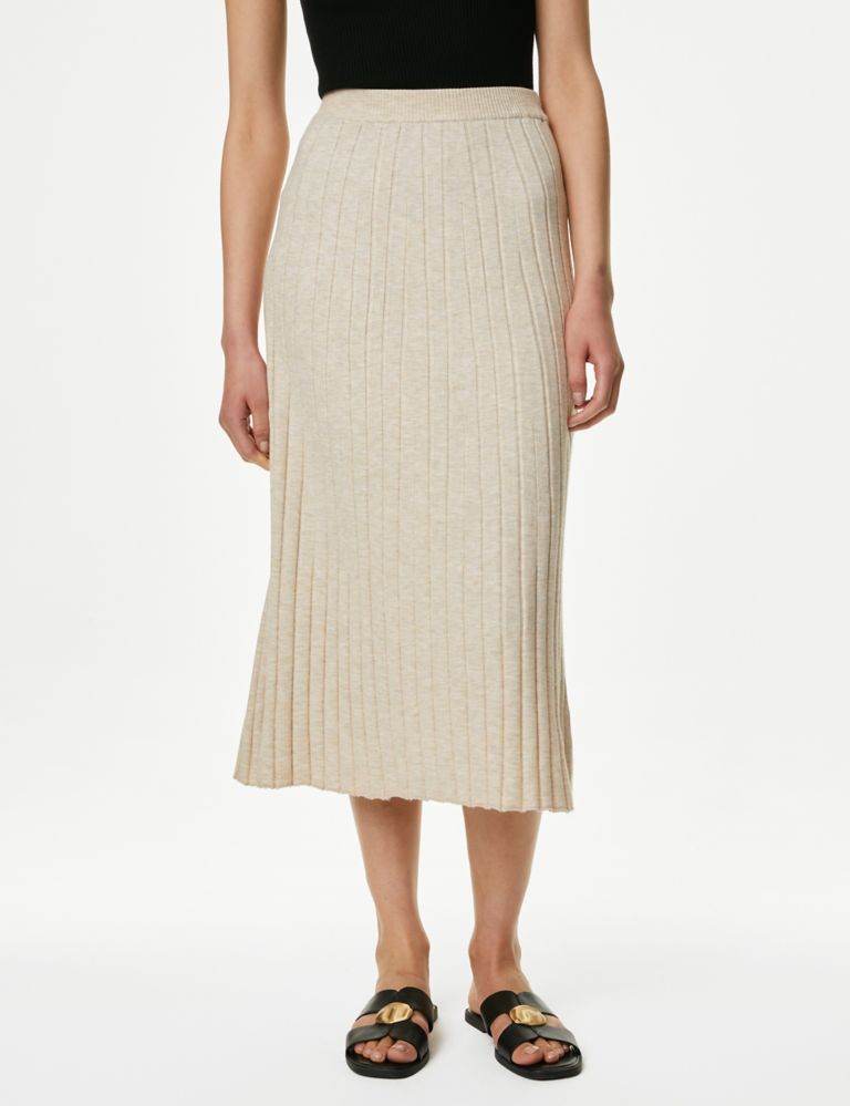 Textured Knitted Midi Skirt 4 of 7
