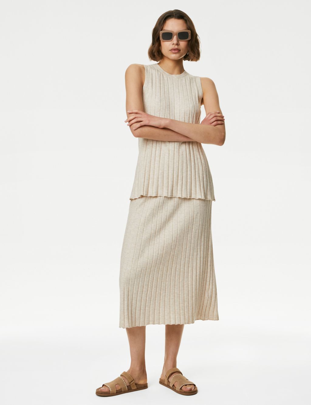 Textured Knitted Midi Skirt 4 of 7